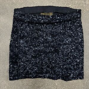 Donna Karan Vintage 80s Silk Sparkle Black Skirt size small